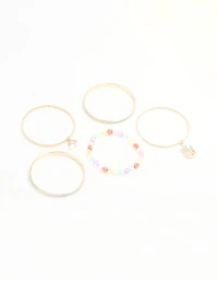 Kids Gold Bangles 5-Pack