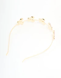 Kids Gold Pink Butterfly Headband