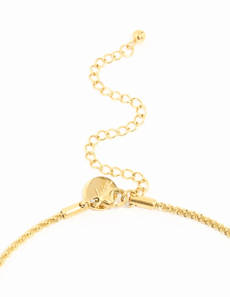 Waterproof Gold Plated Stainless Steel Twisted Short Chain Necklace