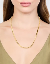 Waterproof Gold Plated Stainless Steel Round Box Chain Short Necklace