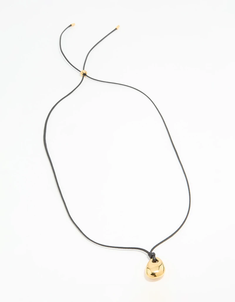 Collier pendentif imperméable en acier inoxydable plaqué or