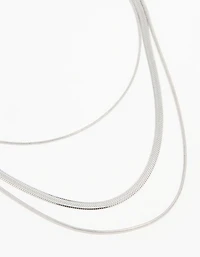 Waterproof Stainless Steel Triple Row Chain Necklace