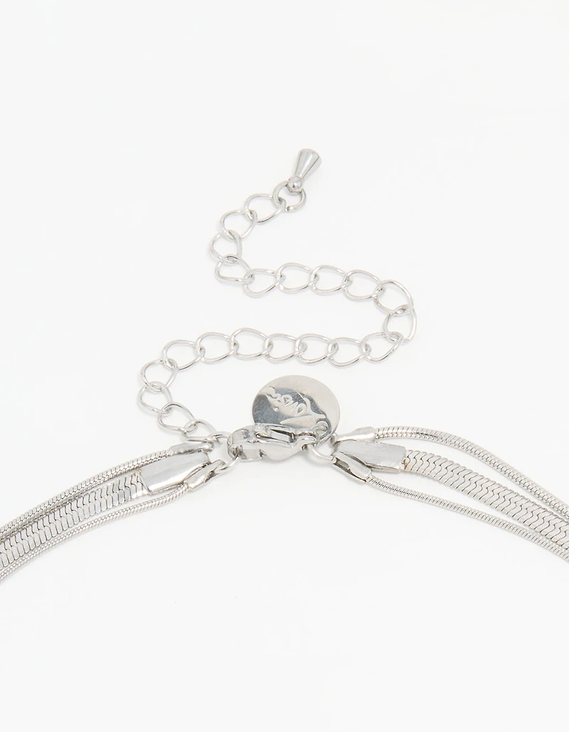 Waterproof Stainless Steel Triple Row Chain Necklace