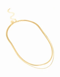 Waterproof Gold Plated Stainless Steel Snake Chain Fine Layered Necklace
