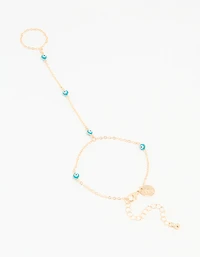 Gold Evil Eye Hand Chain
