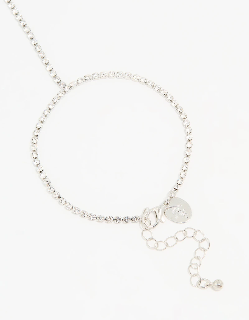 Silver Diamante Hand Chain