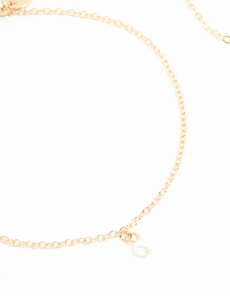 Gold Pearl & Starfish Anklets 2-Pack