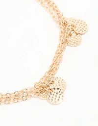 Gold Triple Layered Coin Anklet