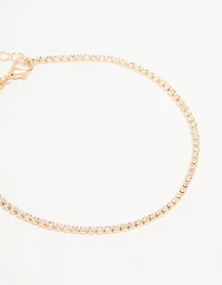 Gold Diamante & Ball Anklets 2-Pack