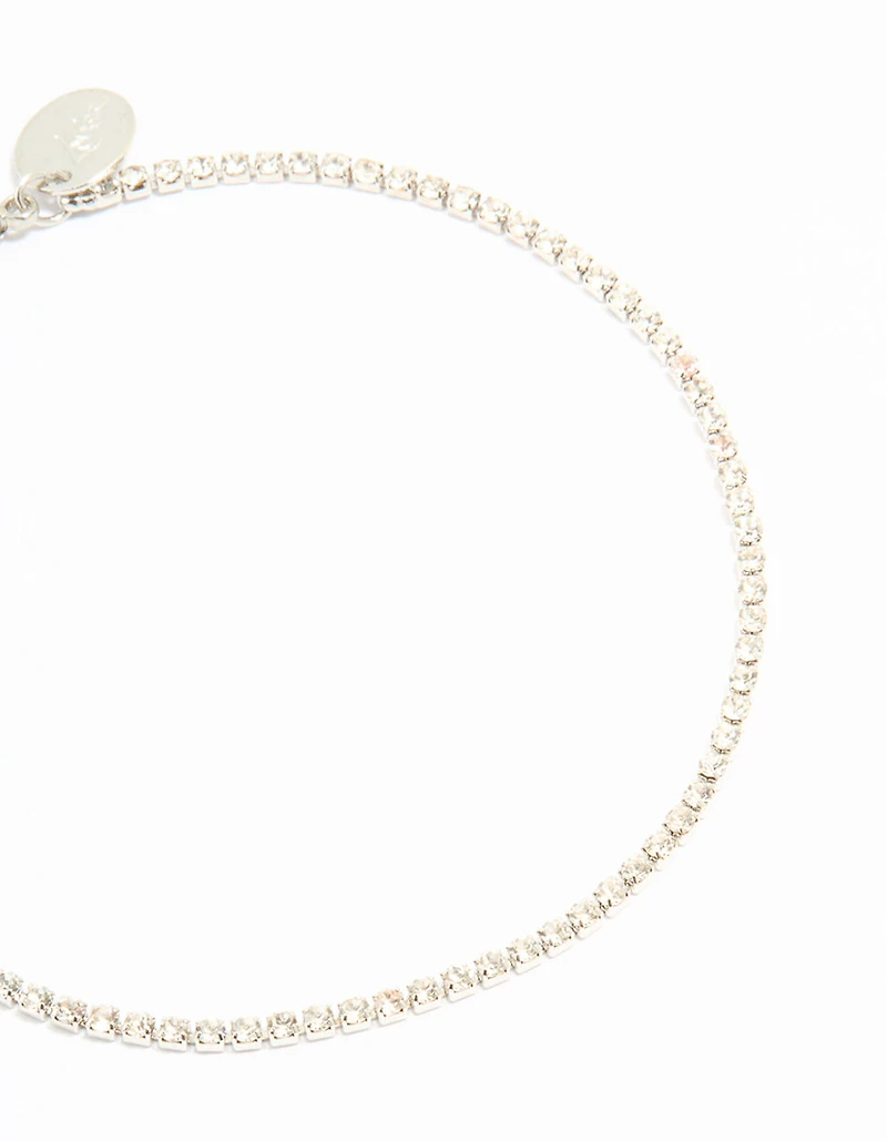 Silver Diamante & Ball Anklets 2-Pack