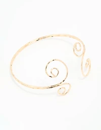 Gold Open Swirl Arm Cuff