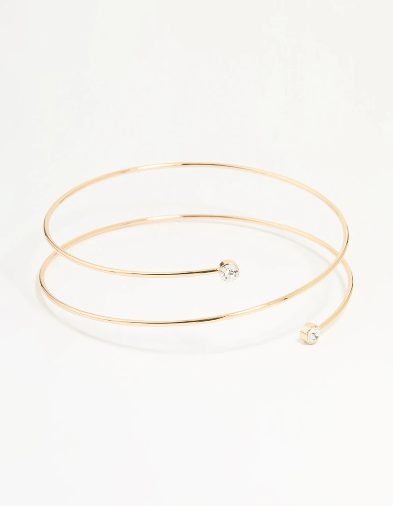 Gold Diamante Wrap Arm Cuff