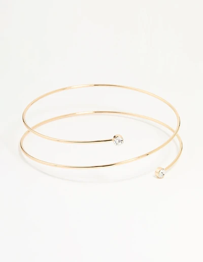 Gold Diamante Wrap Arm Cuff