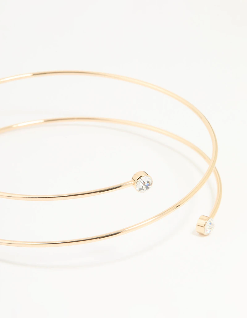 Gold Diamante Wrap Arm Cuff