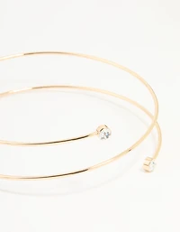 Gold Diamante Wrap Arm Cuff