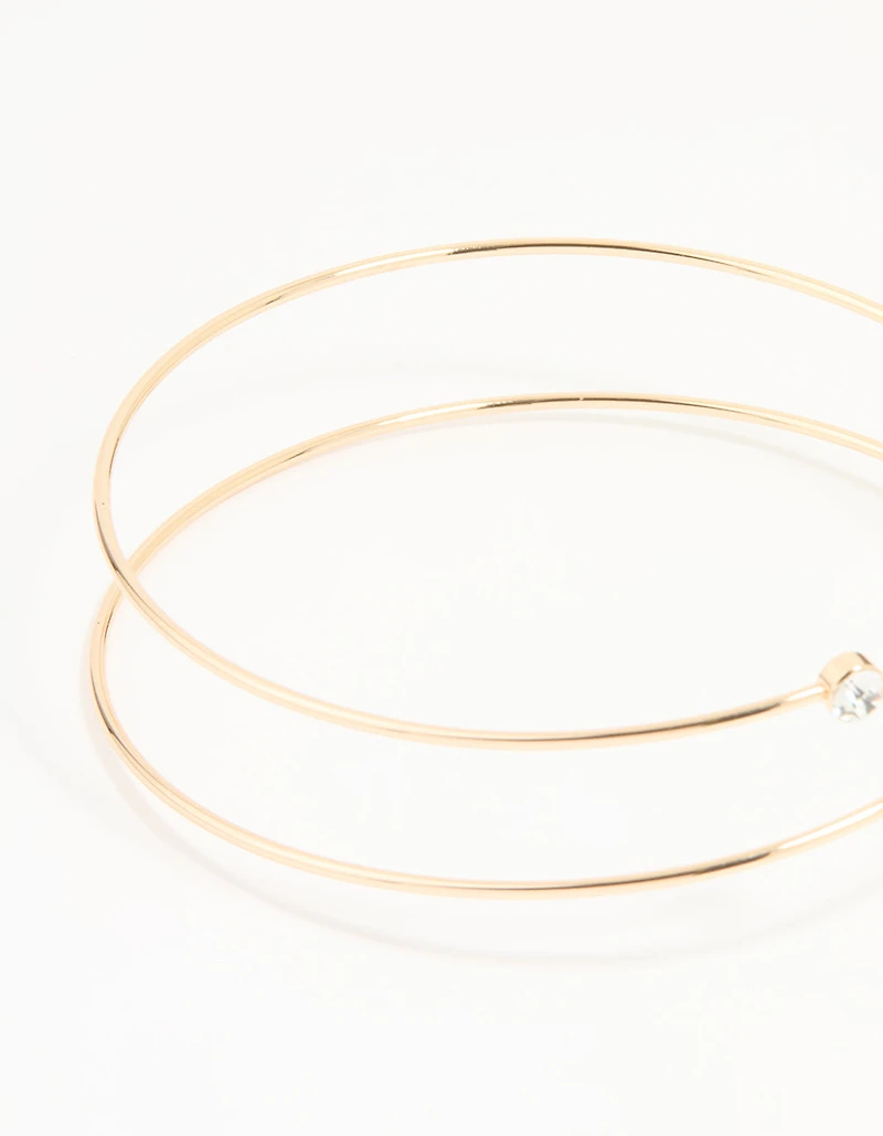 Gold Diamante Wrap Arm Cuff