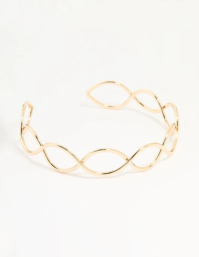 Gold Twisted Over Arm Cuff