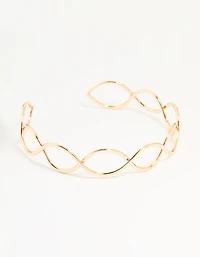 Gold Twisted Over Arm Cuff