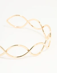 Gold Twisted Over Arm Cuff