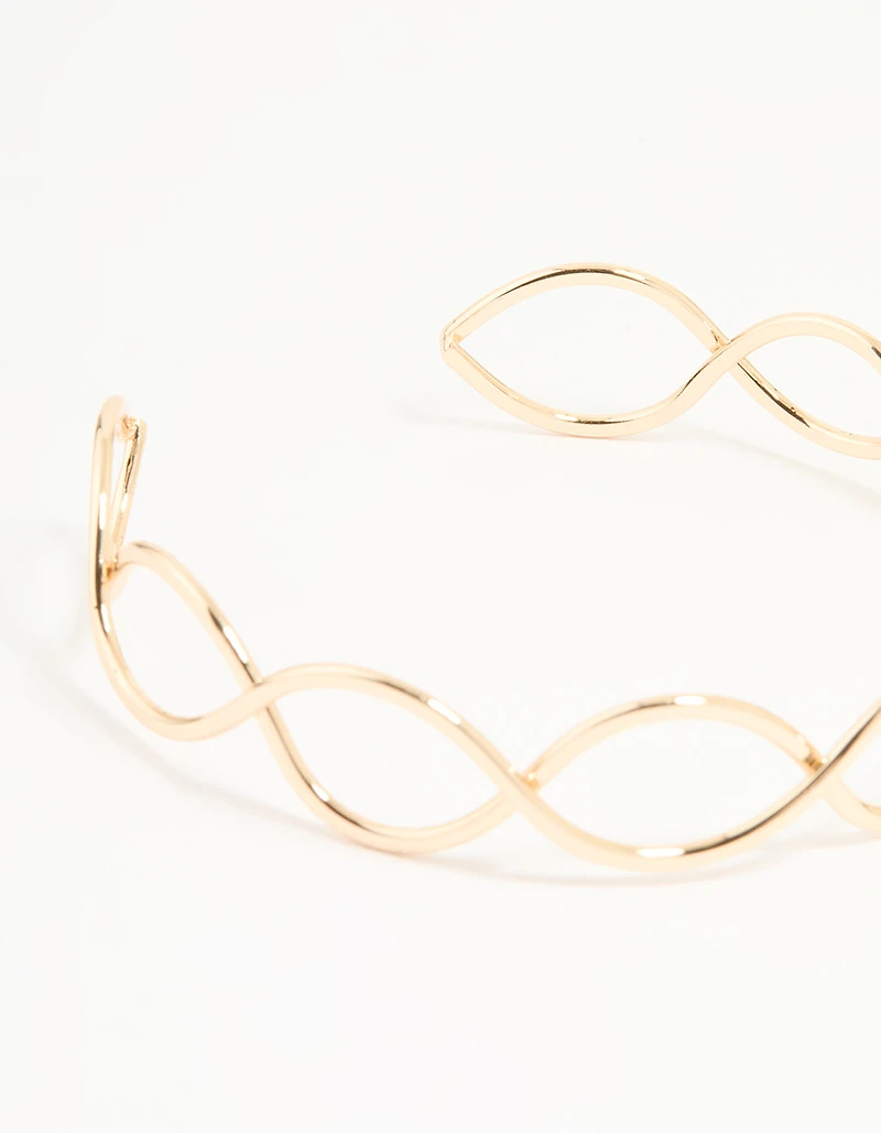 Gold Twisted Over Arm Cuff