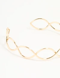 Gold Twisted Over Arm Cuff