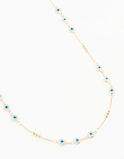 Gold Beaded Evil Eye Waist Chain