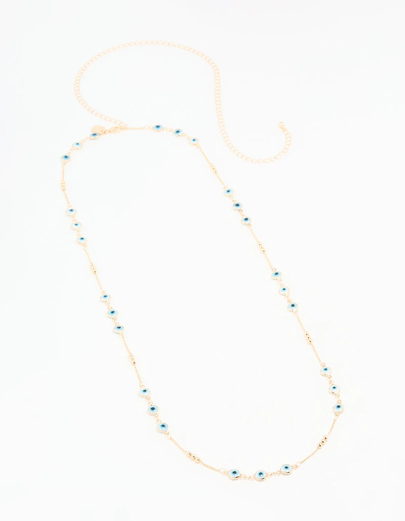 Gold Beaded Evil Eye Waist Chain