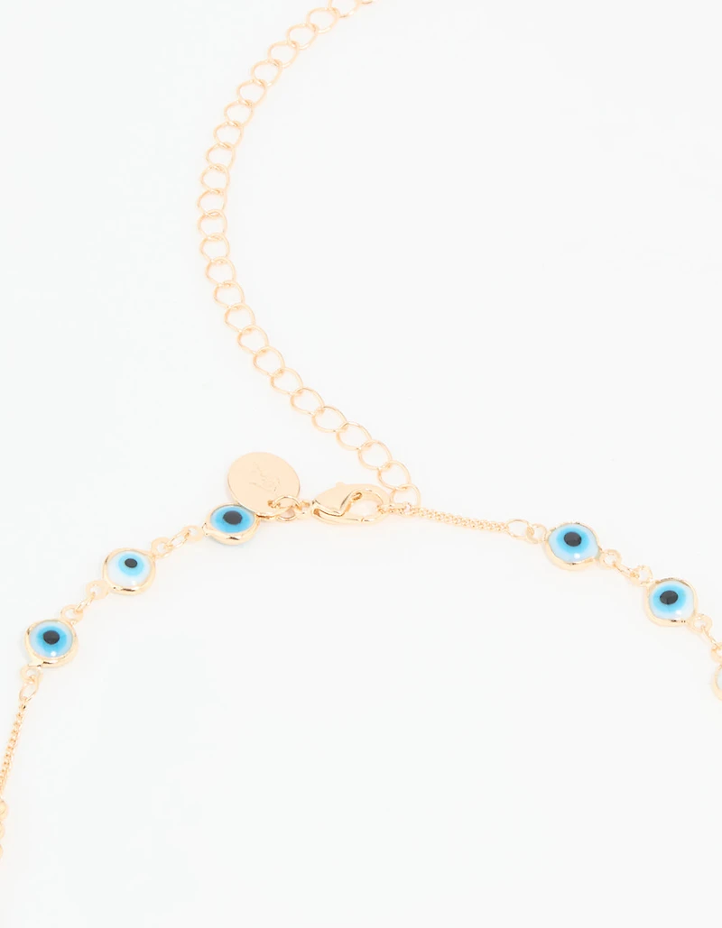 Gold Beaded Evil Eye Waist Chain