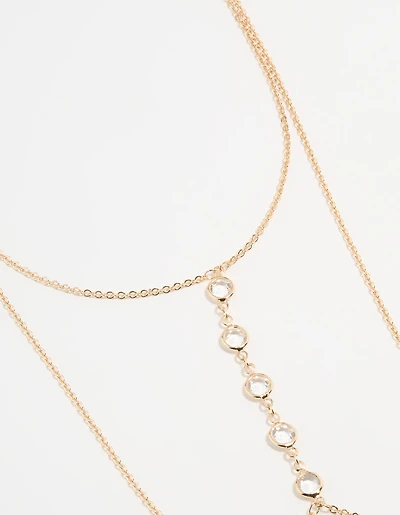 Gold Diamante Dainty Body Chain