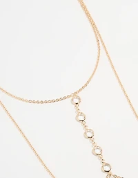 Gold Diamante Dainty Body Chain
