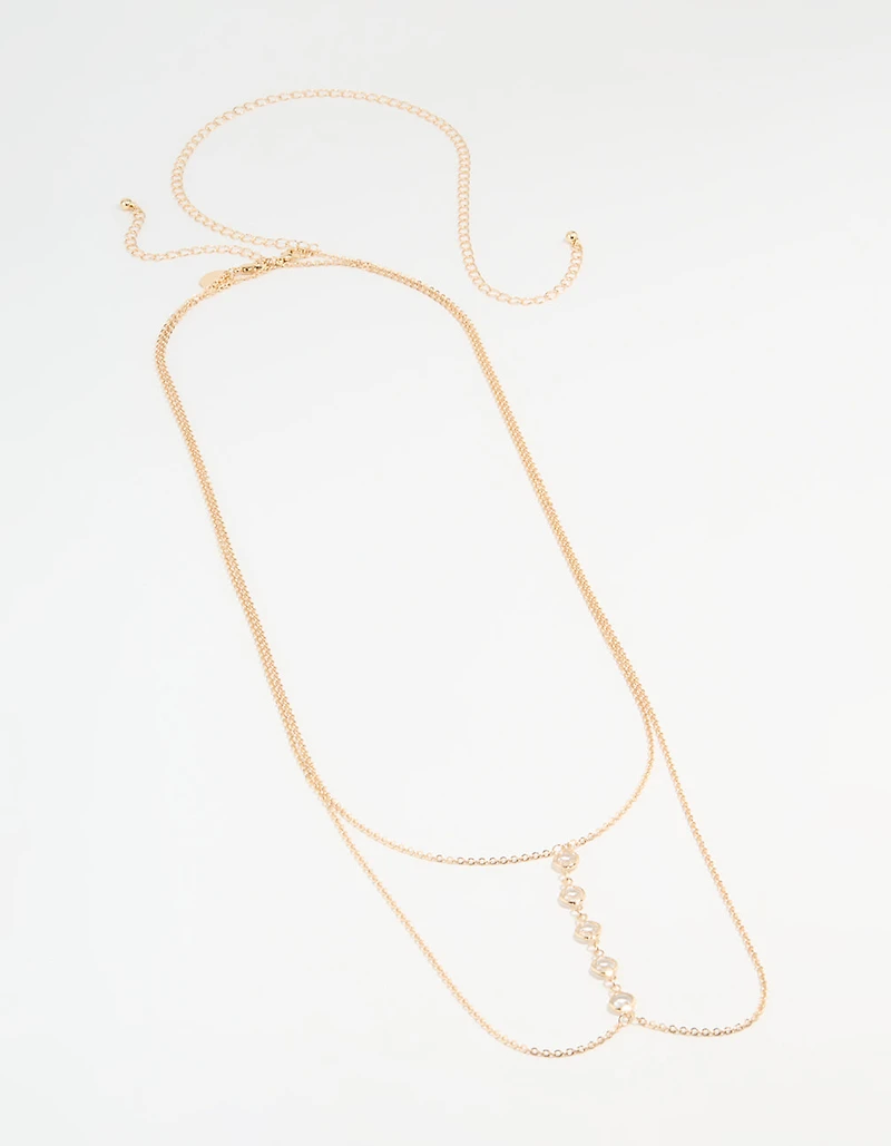 Gold Diamante Dainty Body Chain