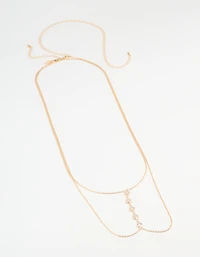 Gold Diamante Dainty Body Chain