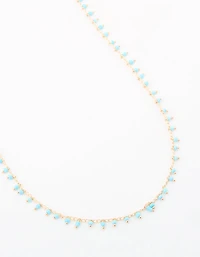Gold Blue Beaded Waist Chain