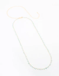 Gold Blue Beaded Waist Chain