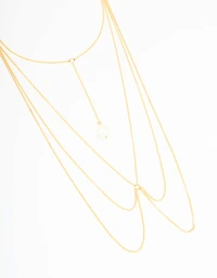 Gold Pearl Layered Body Chain