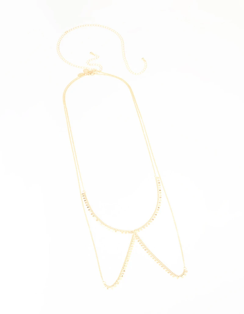Gold Molten Circle Body Chain