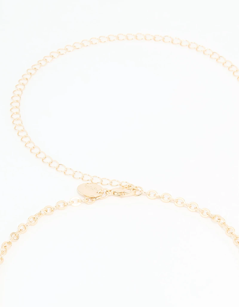 Genuine Shell & Gold Ribbed Shell Waist Chain