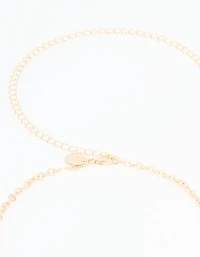 Genuine Shell & Gold Ribbed Shell Waist Chain
