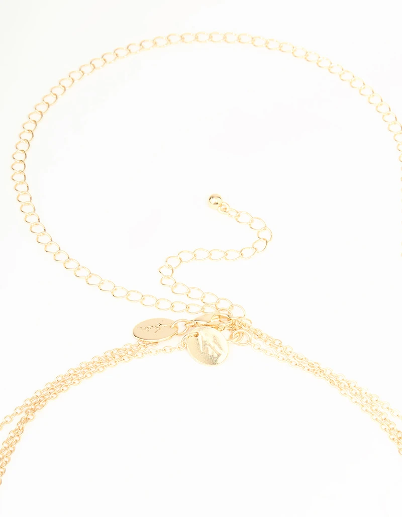 Gold Multicoloured Stone Body Chain