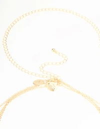 Gold Multicoloured Stone Body Chain