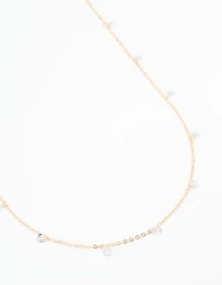 Gold Cubic Zirconia Droplet Waist Chain