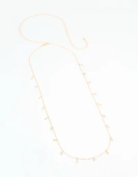 Gold Cubic Zirconia Leaf Waist Chain