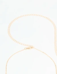 Gold Cubic Zirconia Leaf Waist Chain