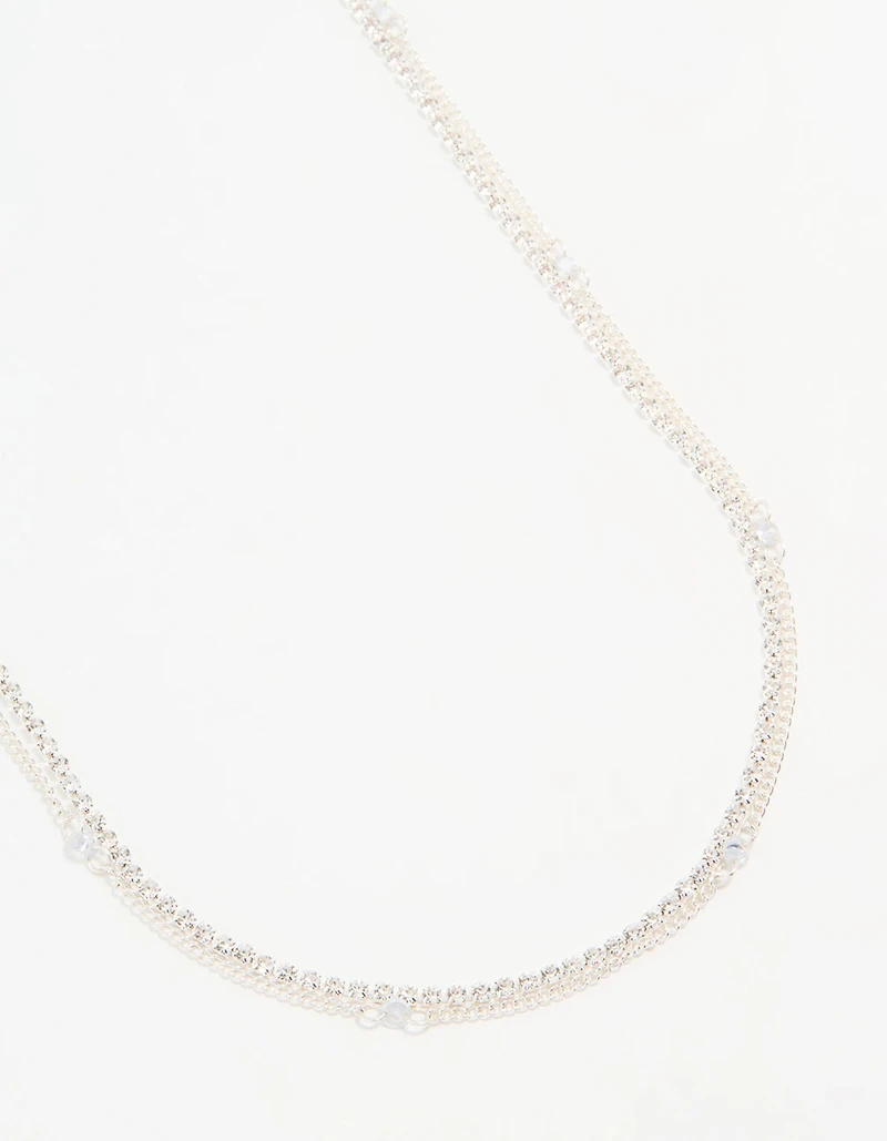 Silver Diamante Cupchain Waist Chain