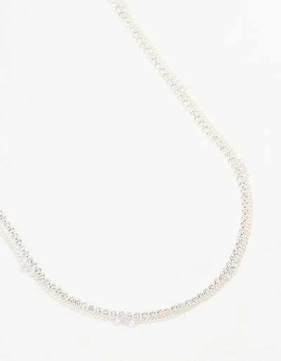 Silver Diamante Cupchain Waist Chain