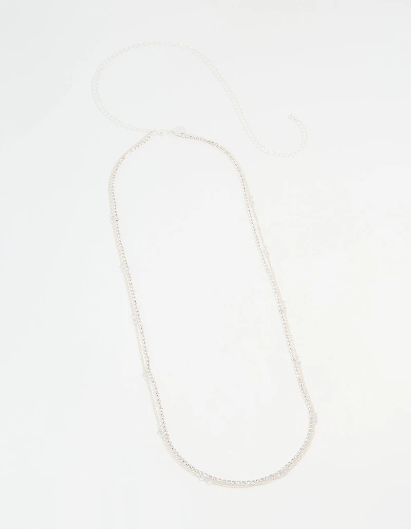 Silver Diamante Cupchain Waist Chain