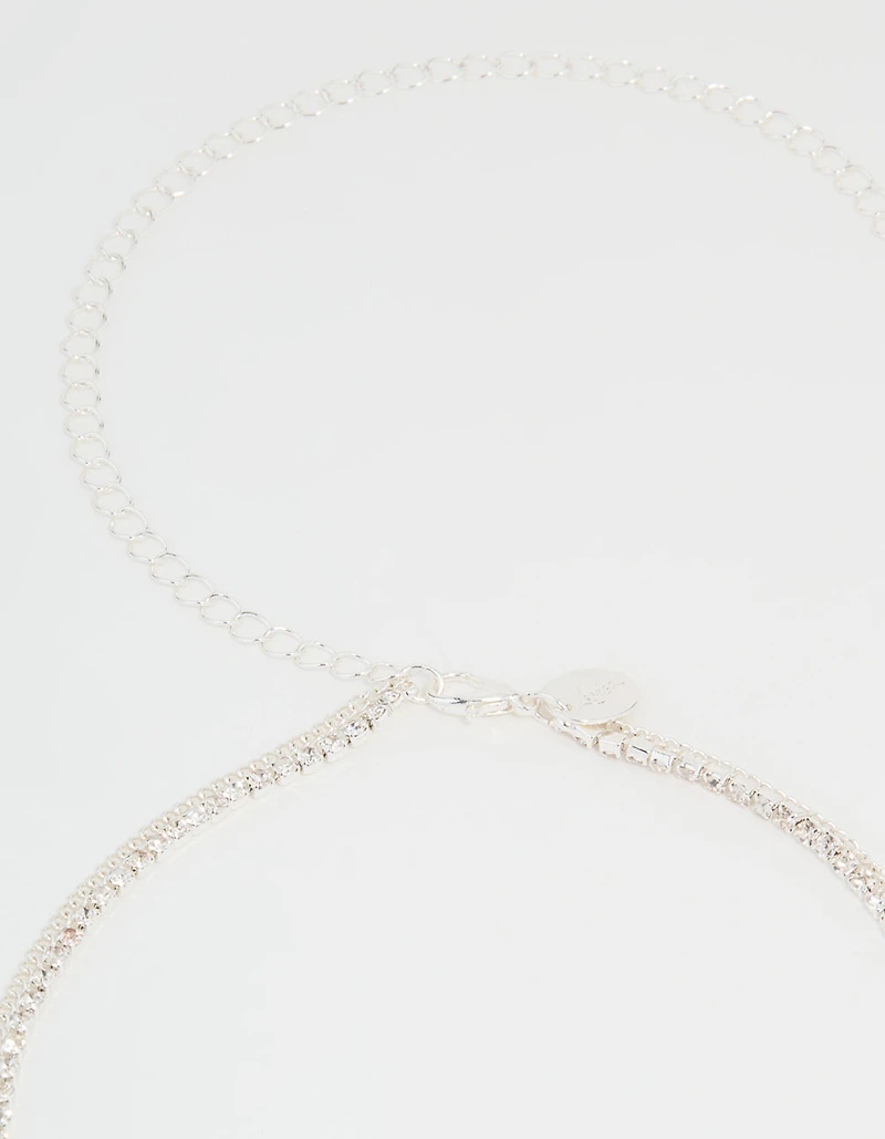 Silver Diamante Cupchain Waist Chain