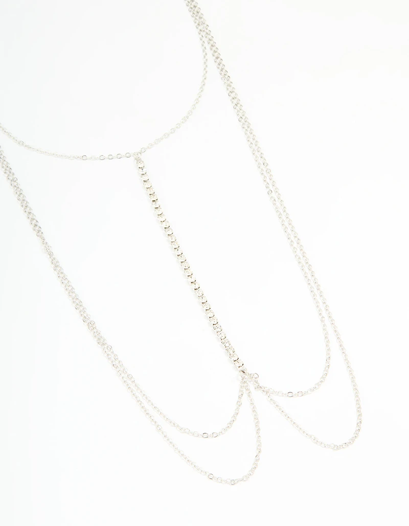 Silver Cubic Zirconia Body Chain