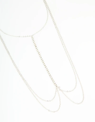 Silver Cubic Zirconia Body Chain