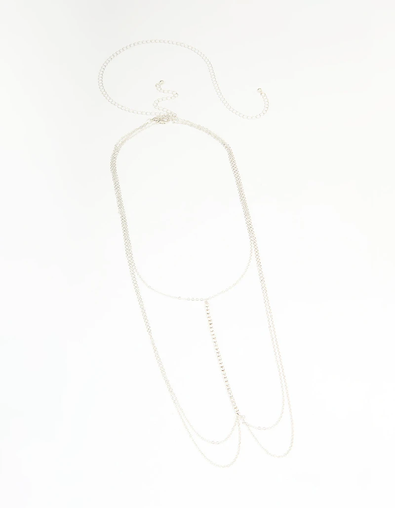 Silver Cubic Zirconia Body Chain